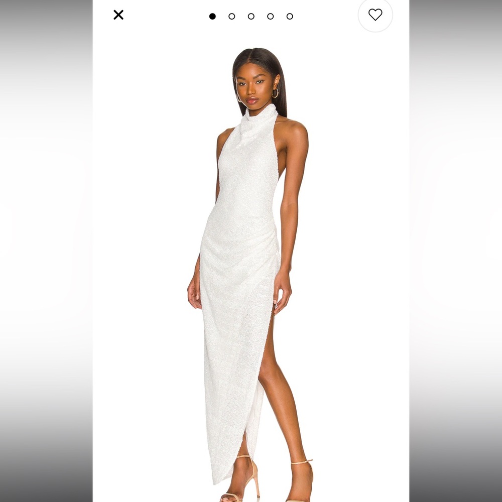 Samba gown in white sequin